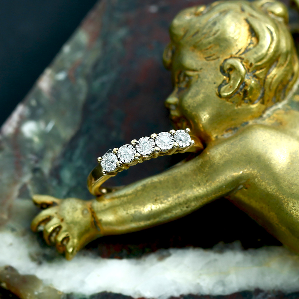 ダイヤモンドの指輪　英国エドワード王朝期　1.0ct　9KYG　アンティークリング　1900年代　r-19