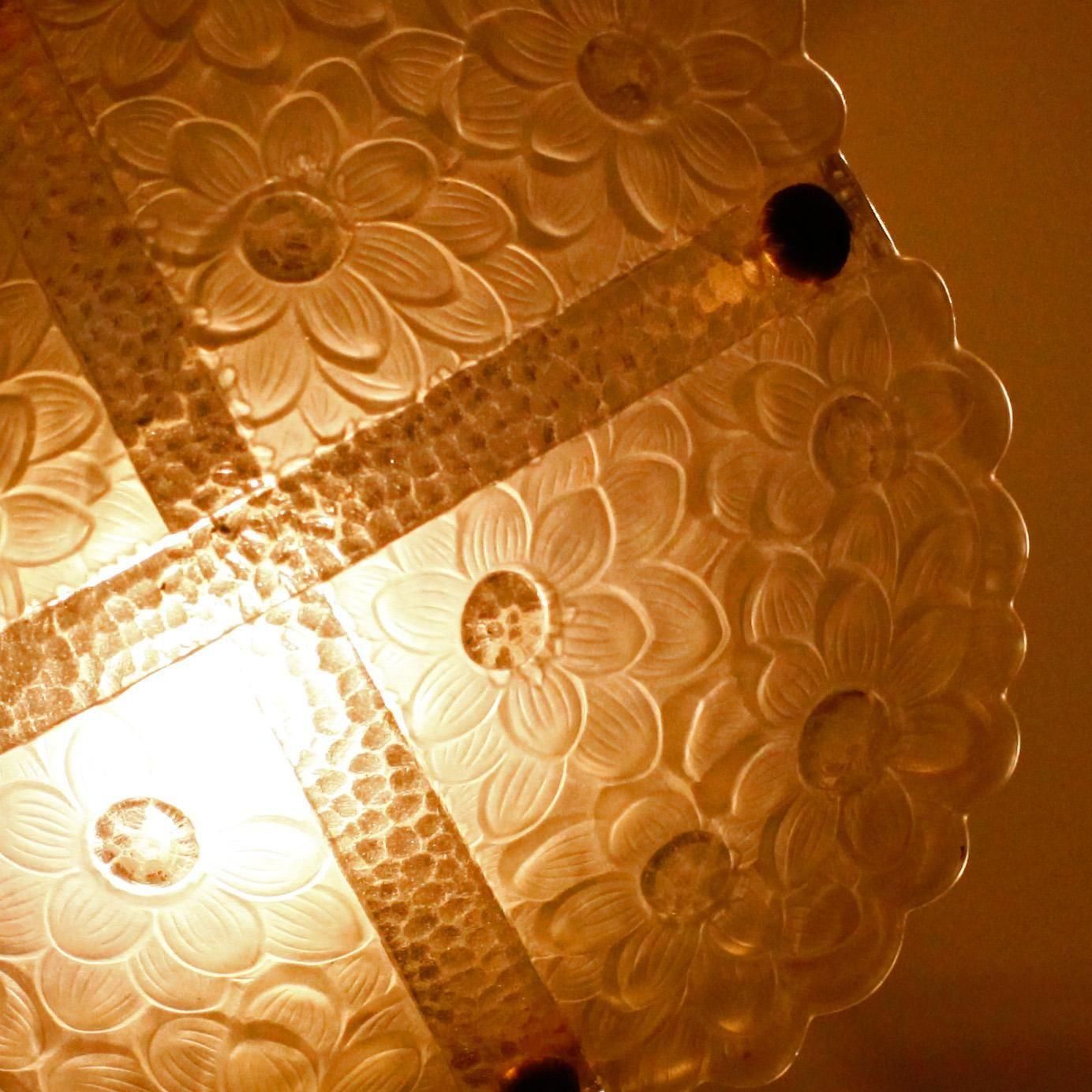 ノヴェルディ作 1灯シャンデリア マーガレット パート・ド・ヴェール 1920年代アールデコ期 フレンチアンティーク lu-133